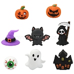 8Pcs 8 Styles Halloween Silicone Focal Beads, Chewing Beads For Teethers, DIY Nursing Necklaces Making, Mixed Shapes, 17~35x16.5~35.5x14.5~18mm, Hole: 2mm, 1pc/style(SIL-CJ0003-21)