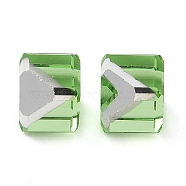 K9 Glass Imitation Austrian Crystal Beads, No Hole, Square, Light Green, 6x6x6mm(GLAA-P069-01B-214)