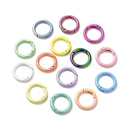 Spray Painted Alloy Spring Gate Ring, Rings, Mixed Color, 25x3.5mm(PALLOY-H131-08)