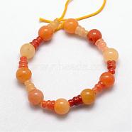 Natural Topaz Jade 3-Hole Guru Bead Strands, for Buddhist Jewelry Making, T-Drilled Beads, 16.5~18mm, Hole: 2~3mm, 2pcs/set, 10sets/strand, 6.5 inch(G-K149-06)