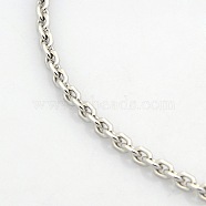 Men's 304 Stainless Steel Cable Chain Necklaces, with Lobster Claw Clasps, Faceted, Stainless Steel Color, 29.5 inch(74.9cm)(STAS-O037-12P)