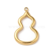 304 Stainless Steel Pendants, Gourd Charm, Real 14K Gold Plated, 22.5x14x2mm, Hole: 1.5mm(STAS-L022-324G)