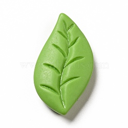 Spring Theme Opaque Resin Cabochons, Lawn Green, Leaf, 28.5x15.5x5mm(RESI-B012-02E)