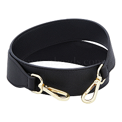 PU Imitation Leather Bag Handles, with Alloy Clasps, for Bag Straps Replacement Accessories, Black, 90.5x4x0.35cm(DIY-WH0185-43)