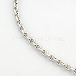 Tarnish Resistant Men's 304 Stainless Steel Cable Chain Necklaces, with Lobster Claw Clasps, Faceted, Stainless Steel Color, 29.5 inch(74.9cm)(STAS-O037-12P)