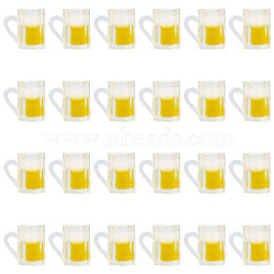 24Pcs Transparent Resin Charms, Imitation Drink, Draft Beer Cup, Yellow, 15x10x15mm, Hole: 3x5mm, 24pcs(RESI-GF0001-08)