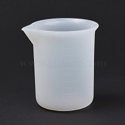 Silicone Measuring Cups, Column, White, 67x58x70mm, Inner Diameter: 58x48.5mm, Capacity: 100ml(3.38fl. oz)(TOOL-D030-09)
