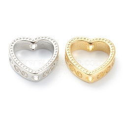 Brass Bead Frames, Long-Lasting Plated, Heart, Mixed Color, 9.5x10x3mm, Hole: 1.4mm(KK-J277-01)