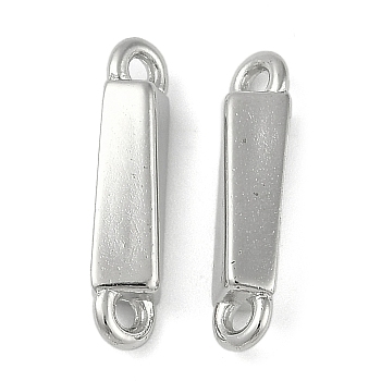 CCB Plastic Connector Charms, Twist Cuboid, Platinum, 18x4x4mm, Hole: 1.5mm