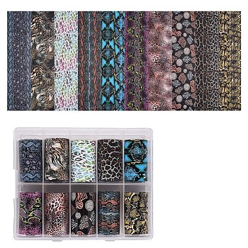 Nail Art Transfer Stickers, Nail Decals, DIY Nail Tips Decoration for Women, Mixed Color, 40mm, about 1m/roll, 10rolls/box