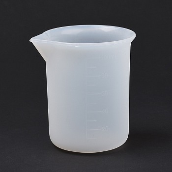 Silicone Measuring Cups, Column, White, 67x58x70mm, Inner Diameter: 58x48.5mm, Capacity: 100ml(3.38fl. oz)