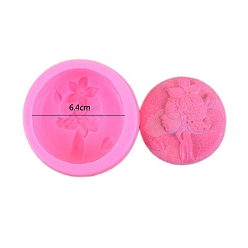 Food Grade Silicone Molds, Fondant Molds, For DIY Cake Decoration, Chocolate, Candy, Soap Making, Beautiful Girl, Deep Pink, 78x44mm, Inner Diameter: 65mm