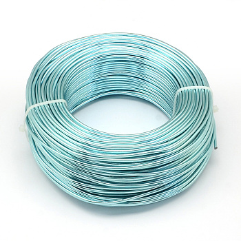 Round Aluminum Wire, Bendable Metal Craft Wire, for DIY Jewelry Craft Making, Pale Turquoise, 9 Gauge, 3.0mm, 25m/500g(82 Feet/500g)