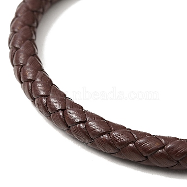 Браслет из кожаного плетеного шнура с 304 застежкой из нержавеющей стали для мужчин и женщин(BJEW-C021-09)-4