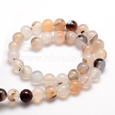 Natural Agate Round Beads Strands(X-G-E321C-6mm-01)-2