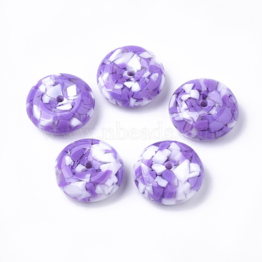 26mm BlueViolet Flat Round Resin Beads