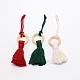 Christmas Theme Cotton Weave Pendant Decorations(HJEW-TAC0012-01)-1