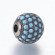 Perles de zircone cubique micro pave en Laiton(ZIRC-E134-10mm-03B)-2