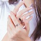 2Pcs 2 Color Alloy Snake Open Cuff Rings Set for Women(JR933A)-3