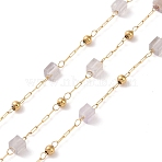 Natural Amethyst Square Beaded Chains, with Golden 304 Stainless Steel Findings, Unwelded, 2~3x2~2.5x2~2.5mm, about 3.28 Feet(1m)/Box(AJEW-SZ0002-43I)