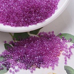 MIYUKI Delica Beads, Cylinder, Japanese Seed Beads, 11/0, (DB0074) Fuchsia Lined, 1.3x1.6mm, Hole: 0.8mm, about 10000pcs/bag, 50g/bag(SEED-X0054-DB0074)
