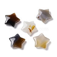 Natural Agate Beads, No Hole/Undrilled Beads, Star, 29.5x31~31.5x7~8mm(G-E574-01E)