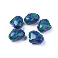 Natural Chrysocolla and Lapis Lazuli Stone, Dyed, Heart Love Stone, Pocket Palm Stone for Reiki Balancing, 20x25x11~13mm(G-F659-A19)