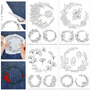 4 Sheets 11.6x8.2 Inch Stick and Stitch Embroidery Patterns, Non-woven Fabrics Water Soluble Embroidery Stabilizers, Flower, 297x210mmm(DIY-WH0455-010)