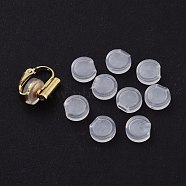Comfort Silicone Earring Pads, for French Clip Earrings, Anti-Pain, Clip on Earring Cushion, Clear, 7x7.5x3mm, Hole: 3x1mm(X-KY-G012-01)
