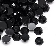 Imitation Taiwan Acrylic Rhinestone Cabochons, Faceted, Half Round, Black, 4x1.5mm, about 10000pcs/bag(GACR-A002-4mm-18)