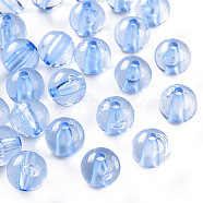 Transparent Acrylic Beads, Round, Cornflower Blue, 12x11mm, Hole: 2.5mm, about 566pcs/500g(MACR-S370-A12mm-749)