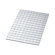 Self Adhesive Glass Cabochons, Mosaic Tiles, for Home Decoration or DIY Crafts, Square, Silver, 150x100x1mm, Square: 10x10mm, 150pcs/sheet(DIY-XCP0002-74)