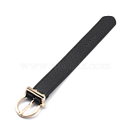 PU Leather Watch Bands, with Alloy Findings, Black, 10x1-1/2x1/2 inch(25.25x3.9x1.2cm)(BJEW-I299-03F-KCG)