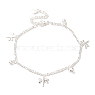 304 Stainless Steel Charm Bracelets, Curb Chain Bracelets, Dragonfly, 8-5/8 inch(22cm), Dragonfly: 12x10.5x1mm(BJEW-L673-022S-02)