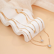 Fashionable Multi-layer Pentagram Heart Drop Pendant Vintage Necklace - Collarbone Chain(ST8084823)