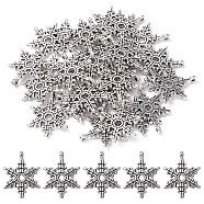 Christmas Snowflake Tibetan Style Alloy Pendants, Lead Free and Cadmium Free, Antique Silver, 23x17.5mm, Hole: 1.5mm(TIBEP-YW0001-58)