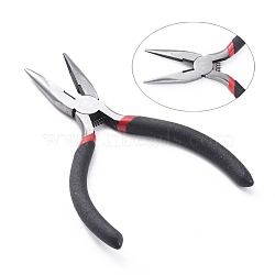 Carbon Steel Jewelry Pliers, Wire Cutter Pliers, Polishing, Black, Gunmetal, 130x75x10mm(PT-S057-1)