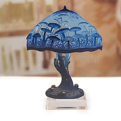 Double-sided Painted Flat Acrylic Mushroom Ornament, for Home Bedroom Living Room Tabletop Decoration, Blue, 150x190mm(PW-WG283BE-01)