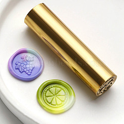 Double-Sided Engraving Wax Seal Brass Stamp, Golden, for Envelope, Card, Gift Wrapping, Fruit, 57x15mm(AJEW-C031-02B)