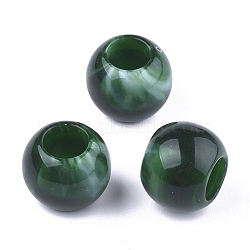 Acrylic Beads, Imitation Gemstone Style, Rondelle, Dark Green, 11.5x9.5mm, Hole: 5.5mm, about 760pcs/500g(OACR-Q173-01C)