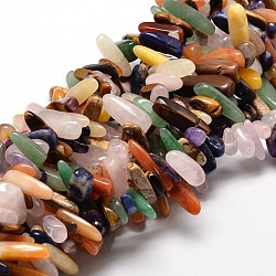 Natural Mixed Stone Nuggets Beads Strands, 8~30x5~12mm, Hole: 1mm, about 15.3 inch~15.7 inch(G-E271-28)
