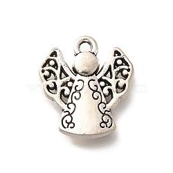 Tibetan Style Alloy Pendants, Cadmium Free & Lead Free, Angel, Antique Silver, 16x14.5x3mm, Hole: 1.4mm(PALLOY-D291-03AS-03)