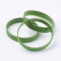 Silicone Wristbands Bracelets, Cord Bracelets, Olive Drab, 2-1/2 inch(63mm), 6x2mm(BJEW-J176-A-05)