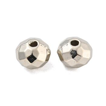 CCB Plastic Spacer Beads, Faceted, Rondelle, Platinum, 7.5x5mm, Hole: 1.6mm