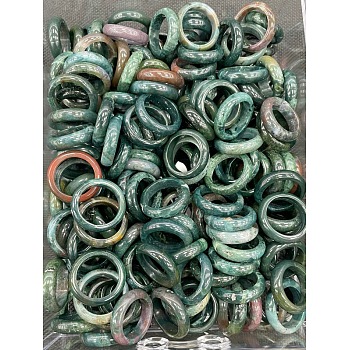 Natural Indian Agate Finger Rings, Inner Diameter: 17~20mm