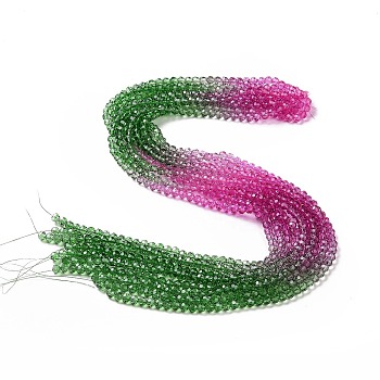 Transparent Glass Beads Strands, Faceted(32 Facets), Round, Colorful, 5.5~6mm, Hole: 1.2~1.4mm, about 85~93pcs/strand, 19.69 inch(50cm)