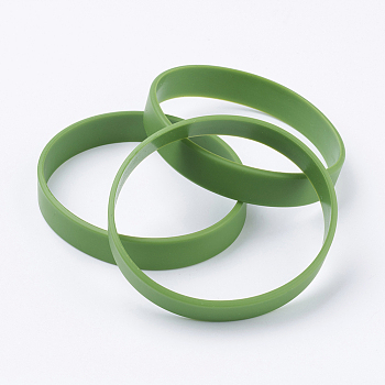 Silicone Wristbands Bracelets, Cord Bracelets, Olive Drab, 2-1/2 inch(63mm), 6x2mm