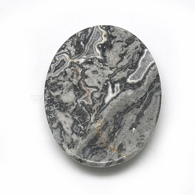 Natural Black Silk Stone/Netstone Cabochons(G-R004-15A)-3