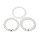 3Pcs 3 Style Glass Round Beaded Stretch Bracelets Set(BJEW-JB09736)-4
