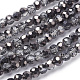 Faceted(32 Facets) Round Half Plated Electroplate Glass Beads Strands(X-EGLA-J042-4mm-H01)-1